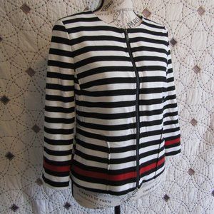 EUC Laundry Striped Zip Jacket w/Shoulder Pads 6